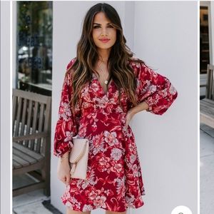 Vici Collection Satin Floral Tie Back Dress